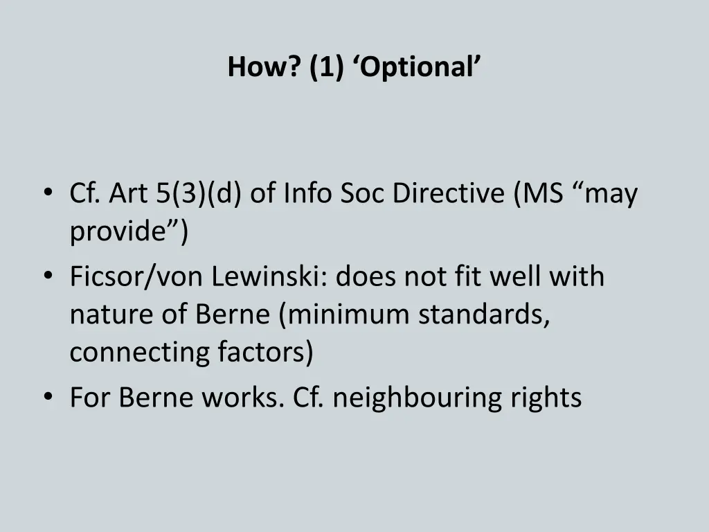 how 1 optional