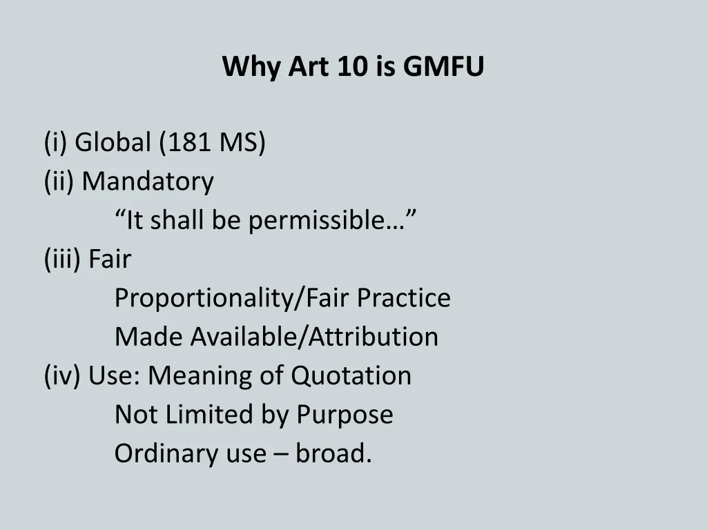 why art 10 is gmfu