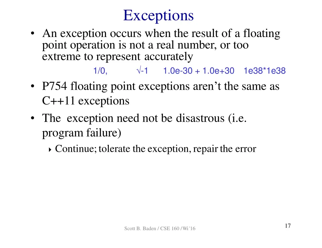 exceptions