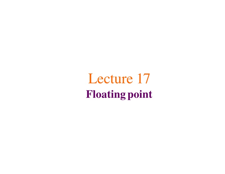 lecture 17 floating point
