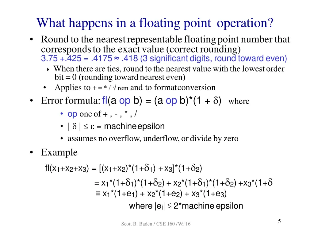 what happens in a floating point operation round