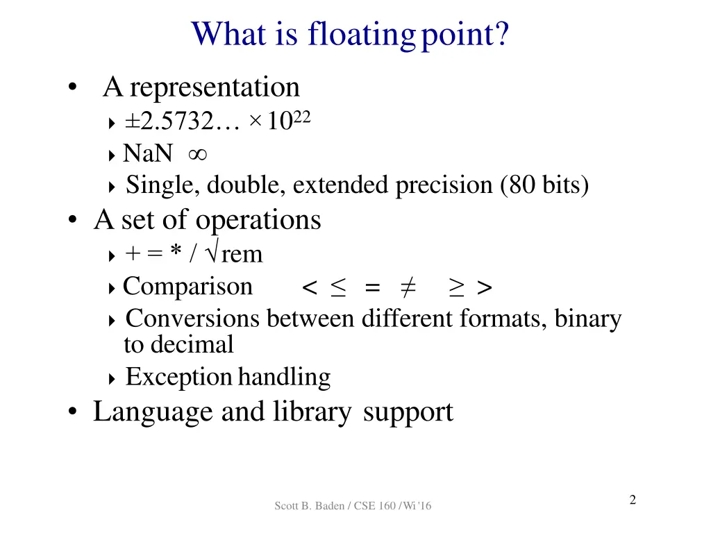 what is floatingpoint