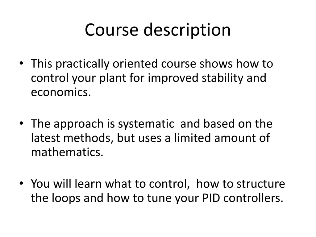 course description