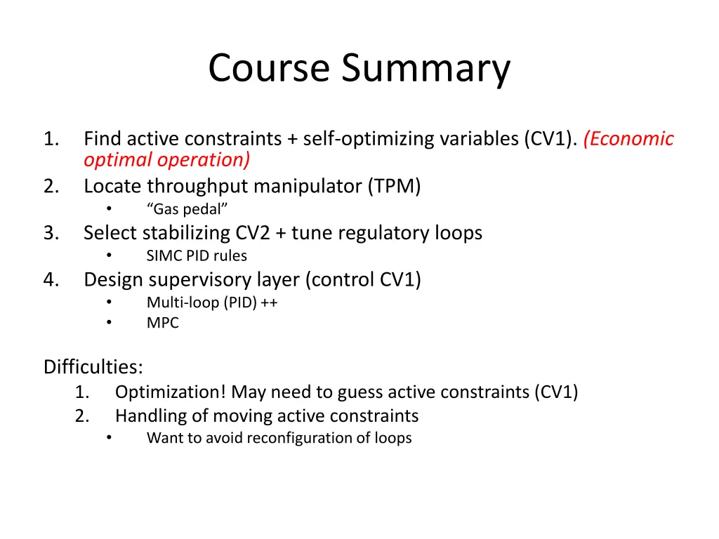 course summary