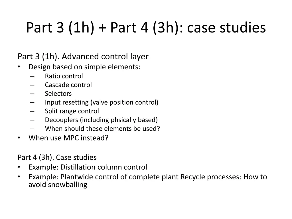 part 3 1h part 4 3h case studies