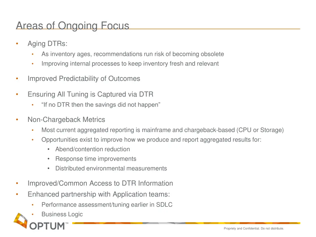 areas of ongoing focus