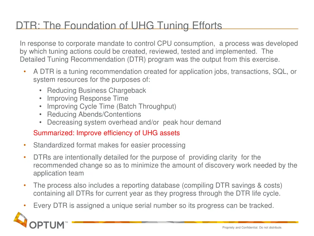 dtr the foundation of uhg tuning efforts