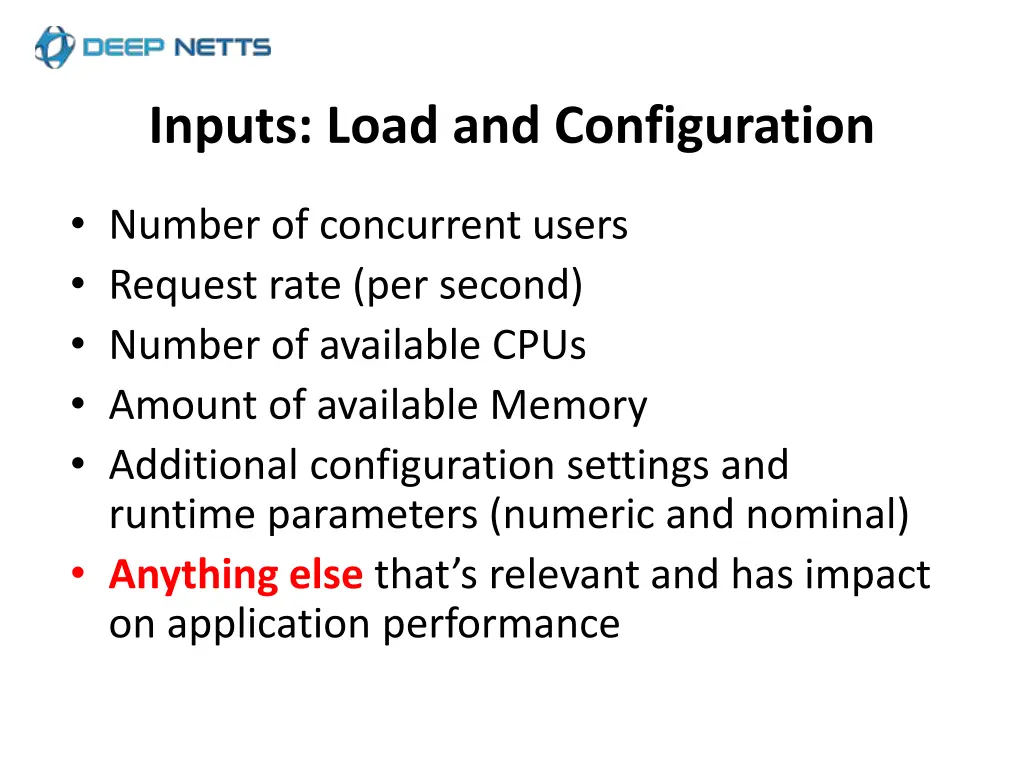 inputs load and configuration