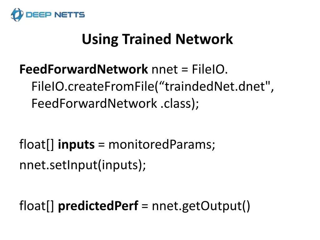 using trained network
