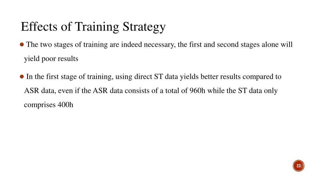 effects of training strategy 1