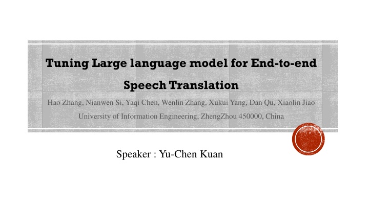 tuning large language model for end to end