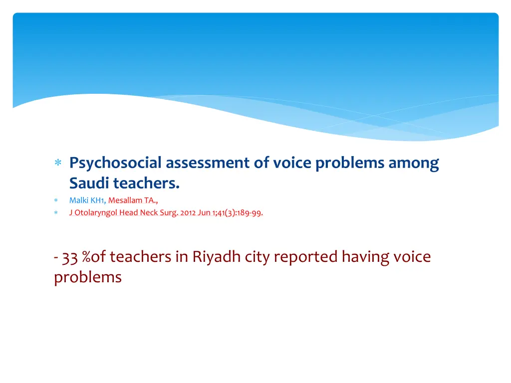 psychosocial assessment of voice problems among