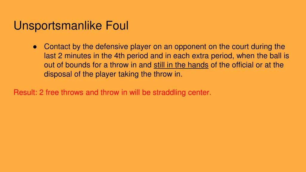 unsportsmanlike foul
