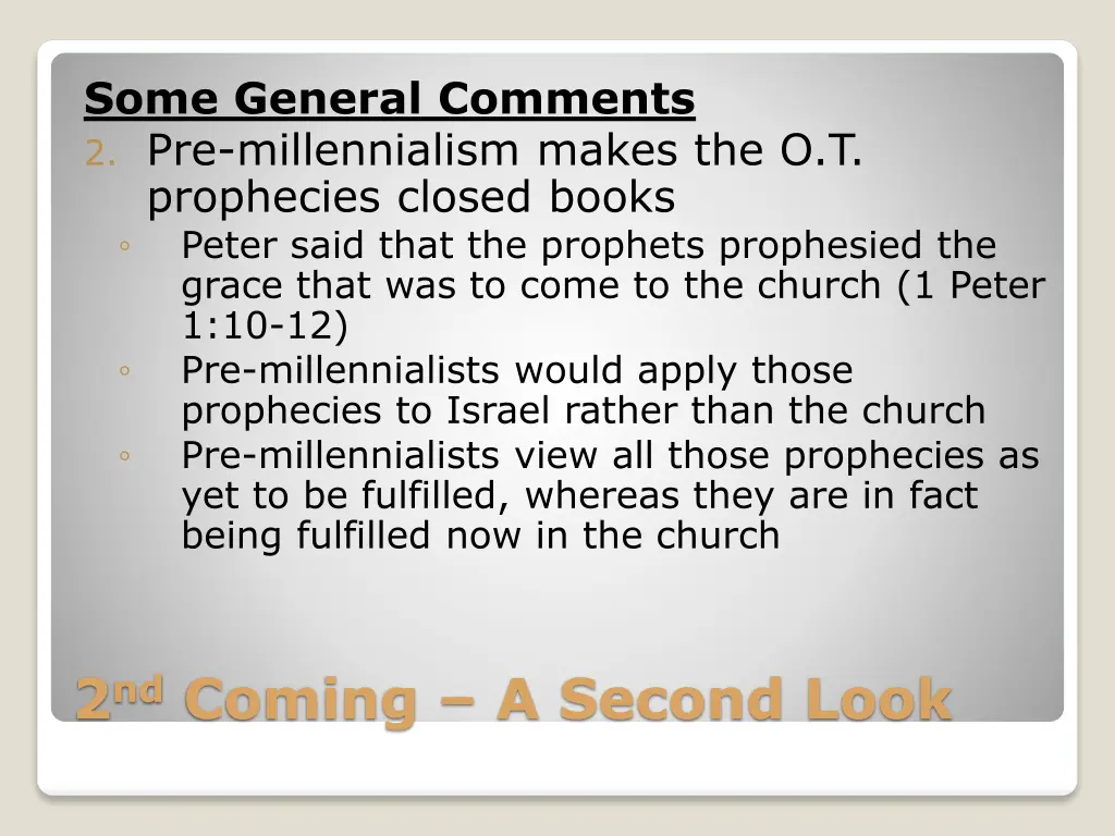 some general comments 2 pre millennialism makes