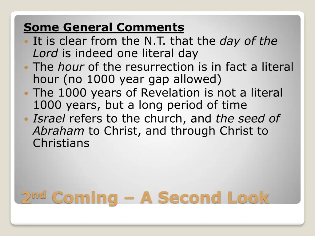 some general comments it is clear from