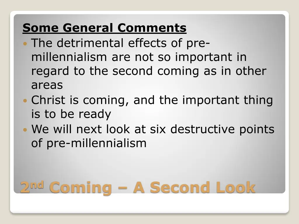 some general comments the detrimental effects