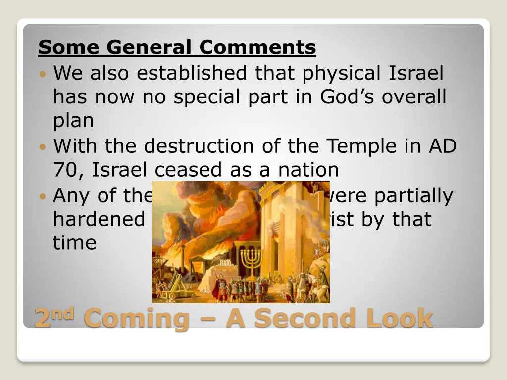 some general comments we also established that