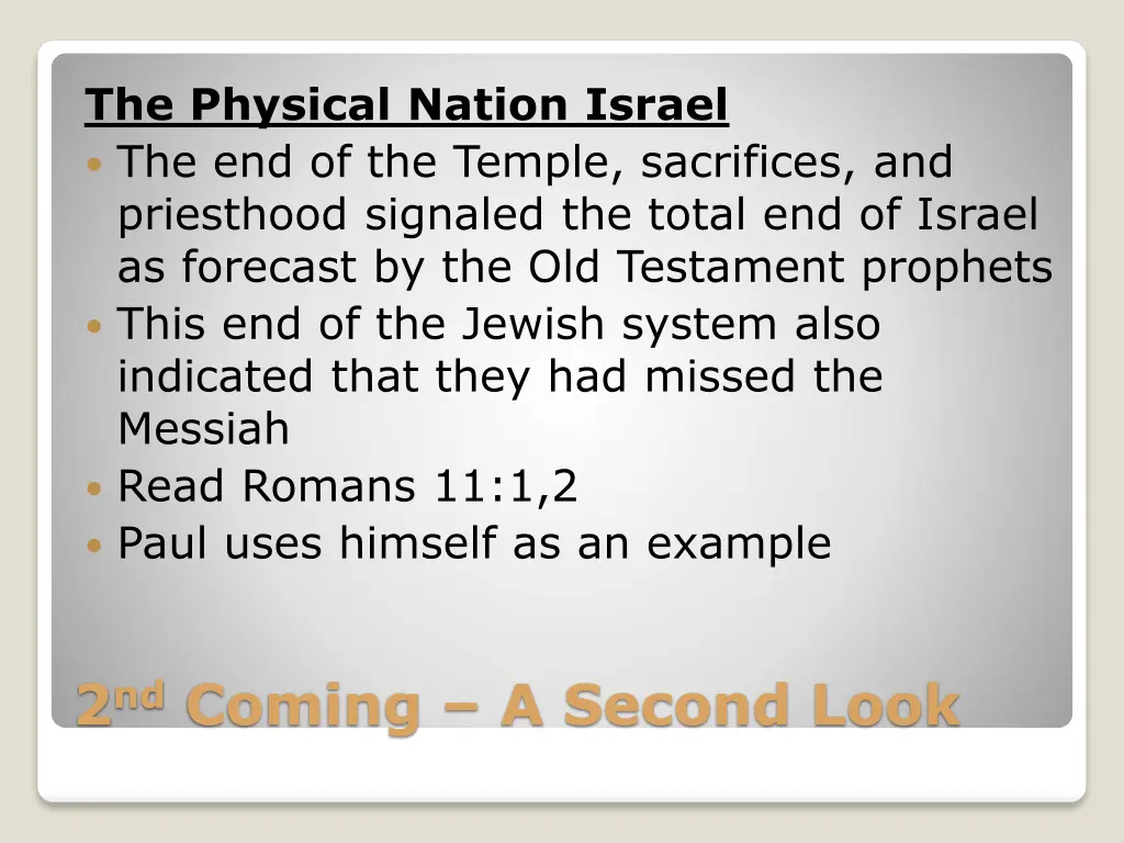 the physical nation israel the end of the temple