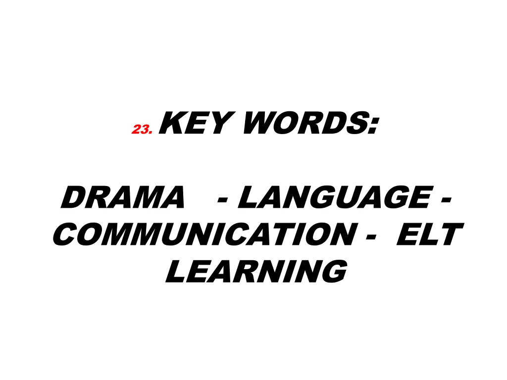 23 key words