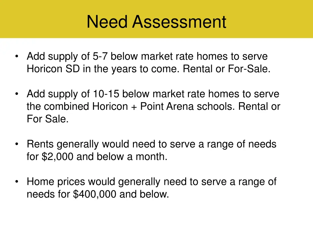 need assessment