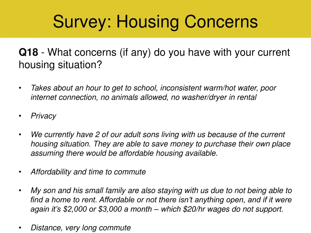 survey housing concerns