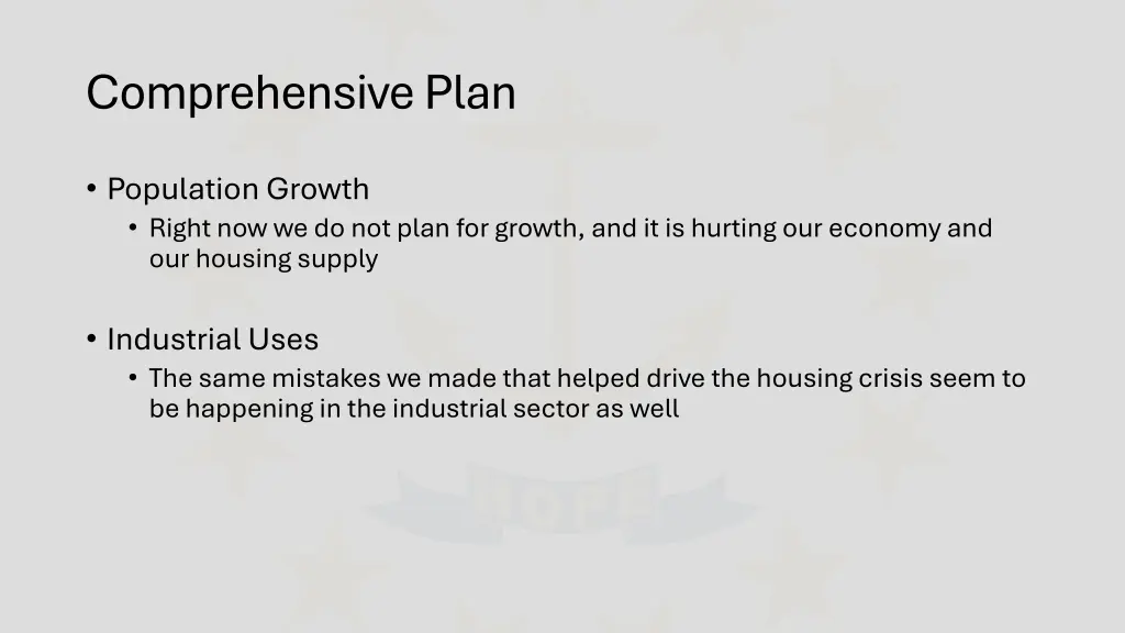 comprehensive plan