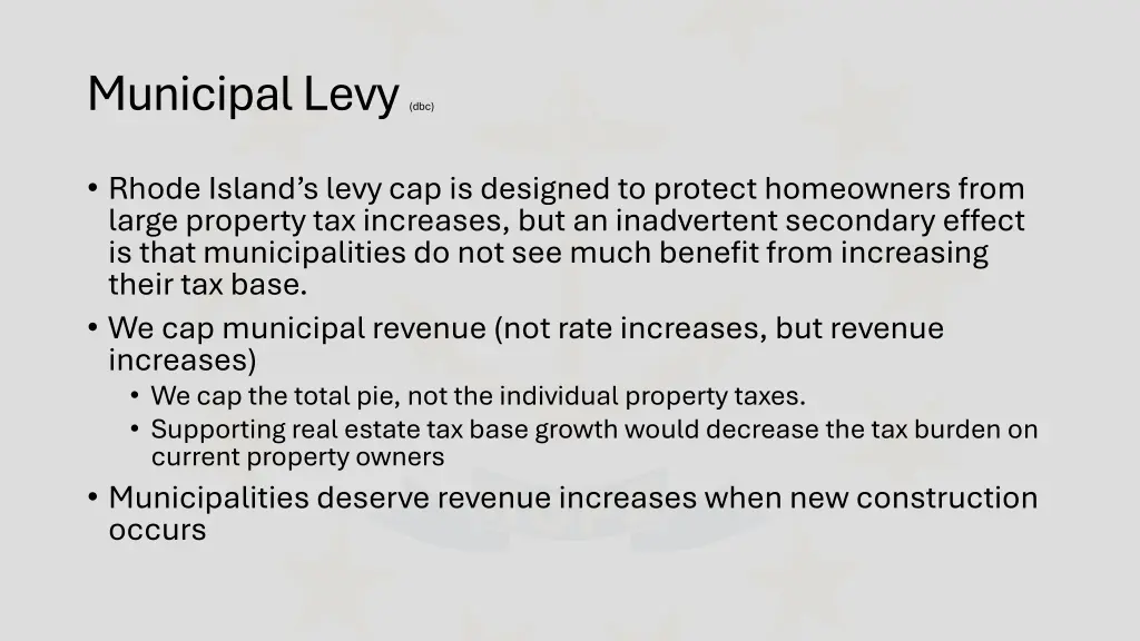municipal levy dbc