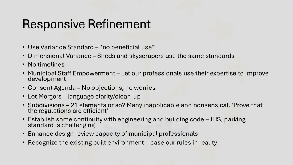 responsive refinement