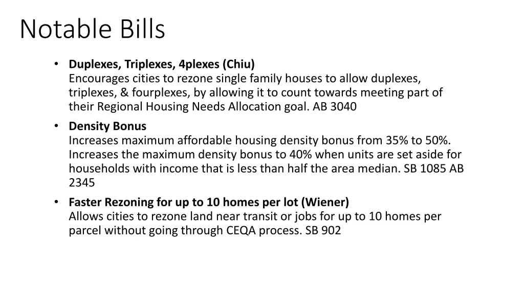 notable bills
