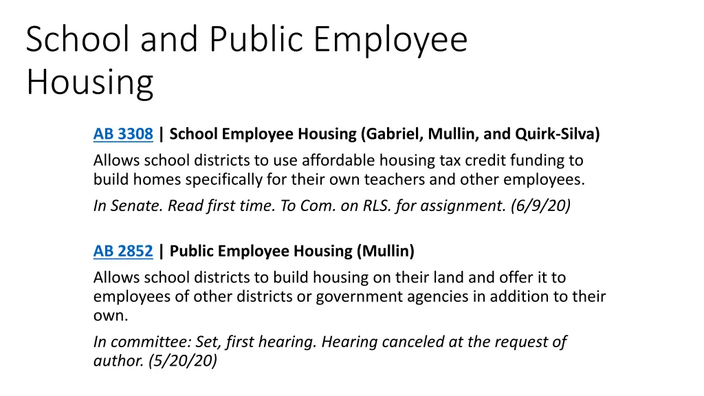 school and public employee housing