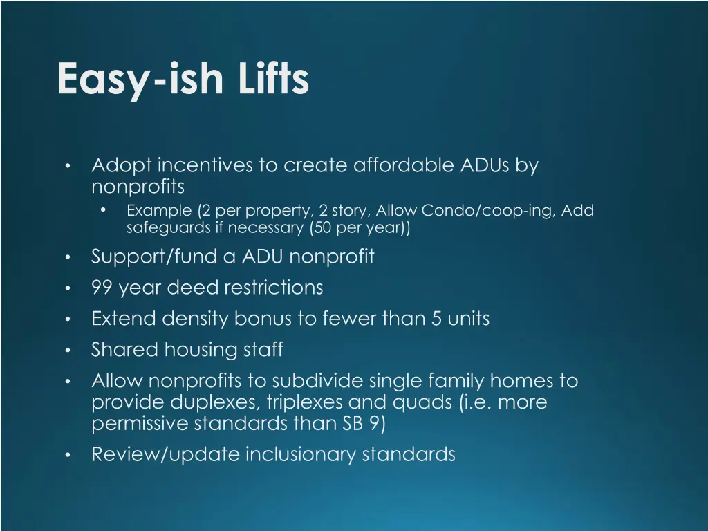 easy ish lifts
