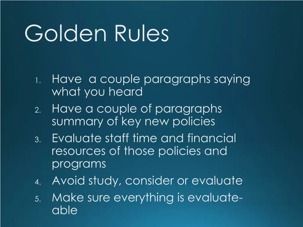 golden rules