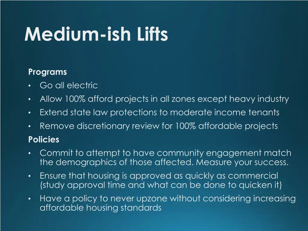 medium ish lifts