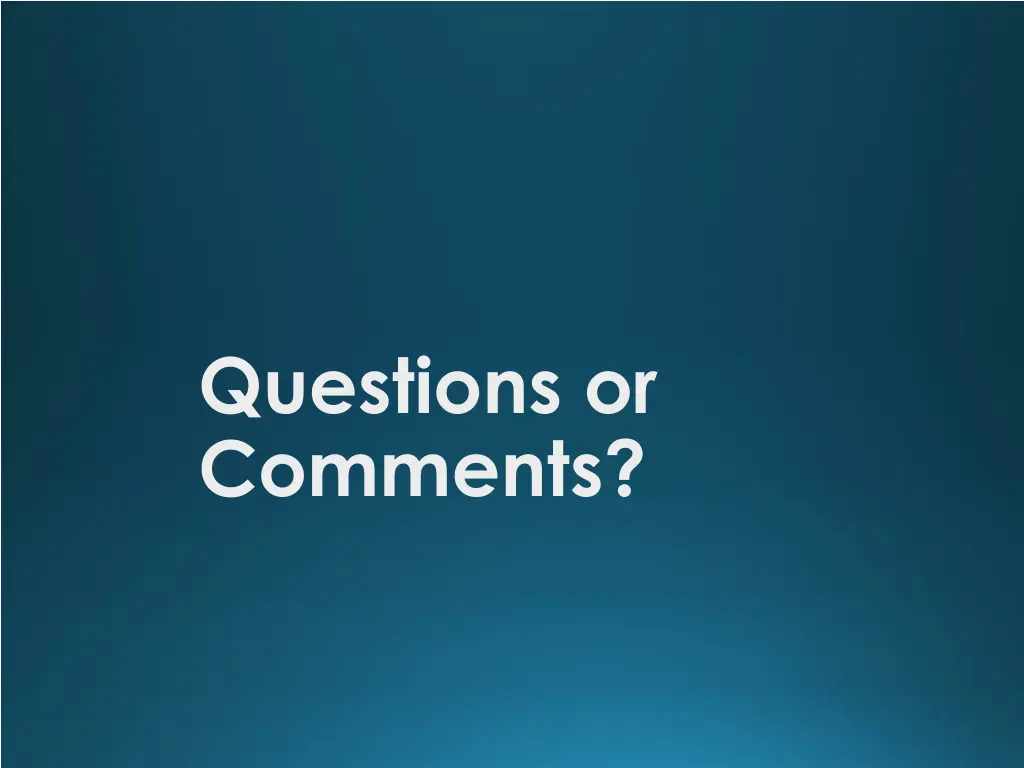 questions or comments 2