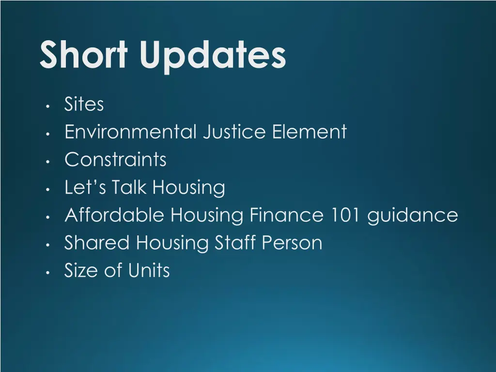 short updates