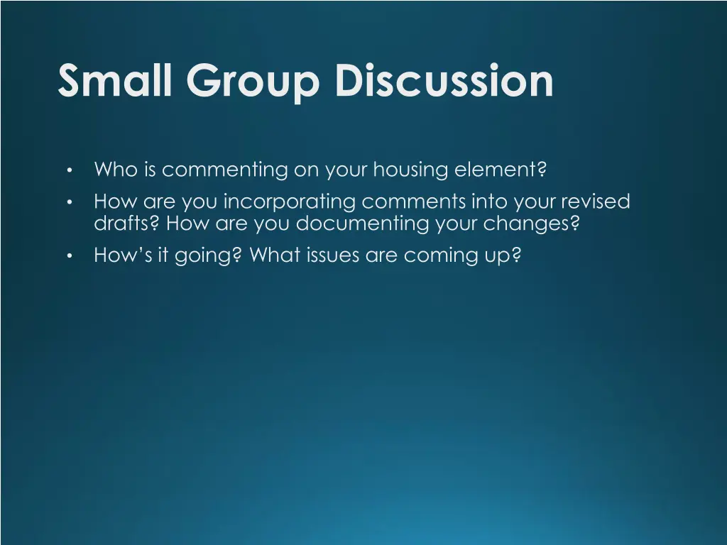small group discussion