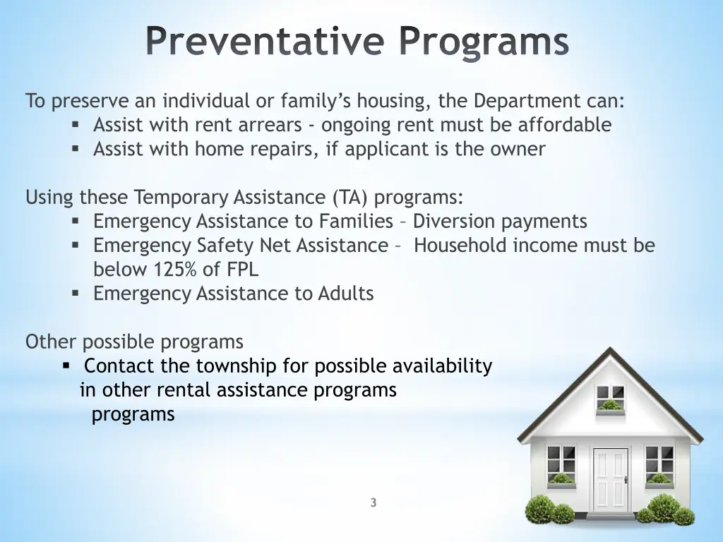 preventative programs