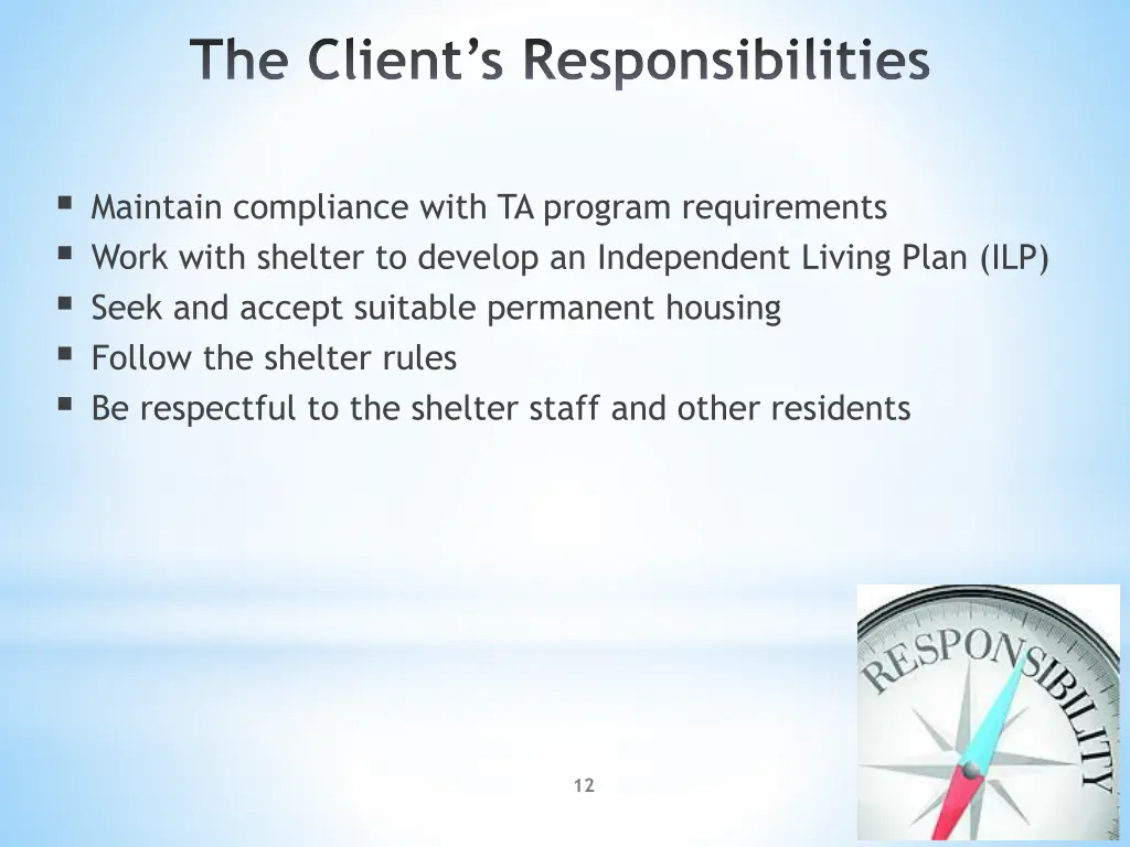 the client s responsibilities