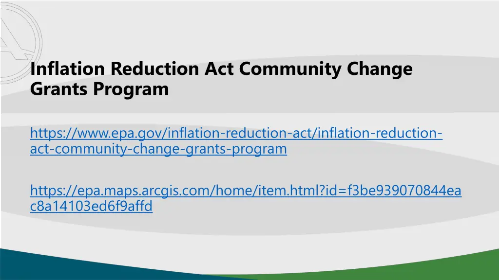 inflation reduction act community change grants