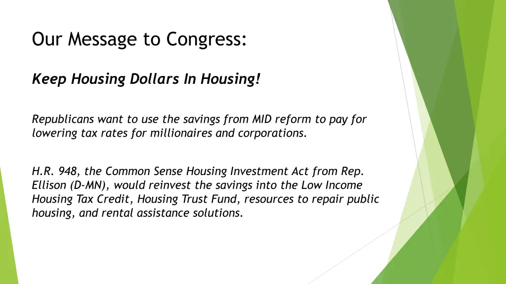 our message to congress 1