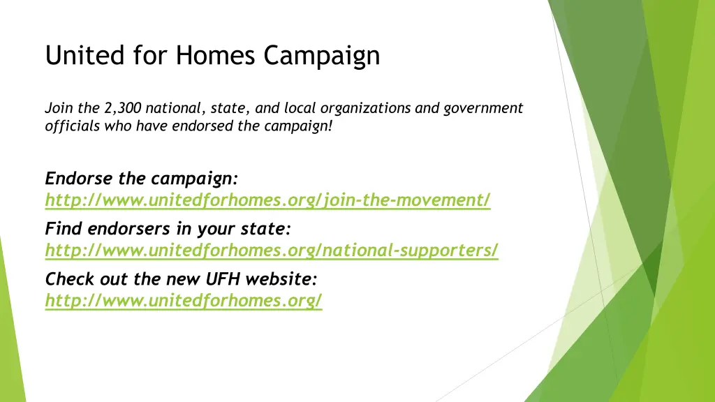 united for homes campaign