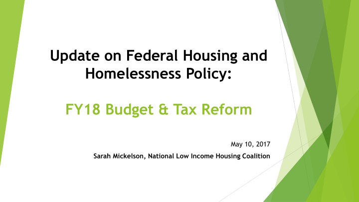 update on federal housing and homelessness policy