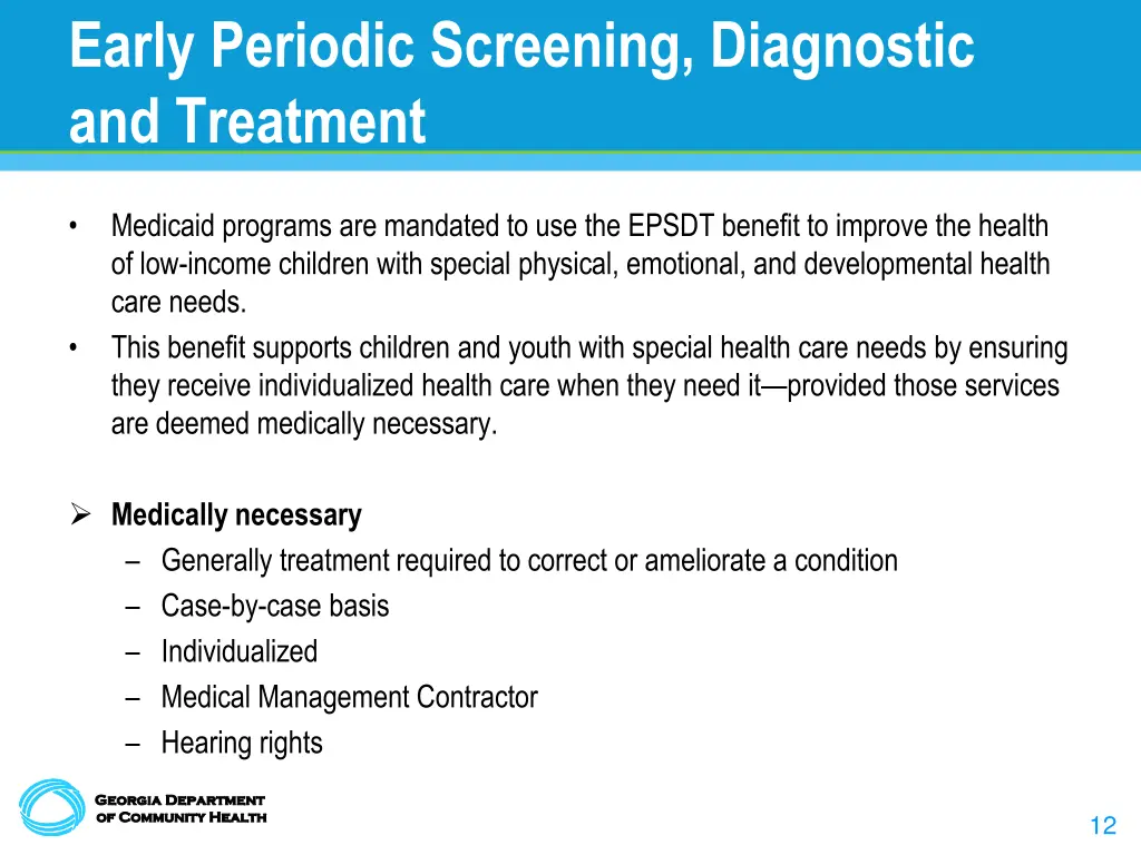 early periodic screening diagnostic and treatment 1