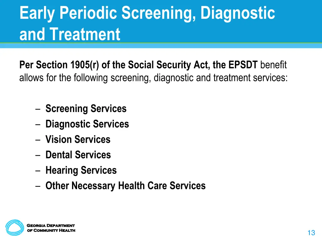 early periodic screening diagnostic and treatment 2