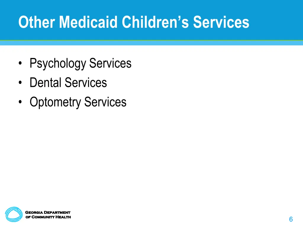 other medicaid children s services
