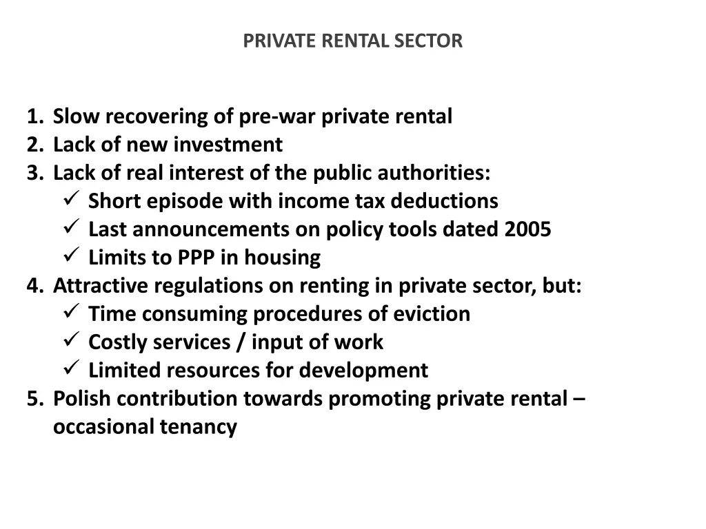 private rental sector