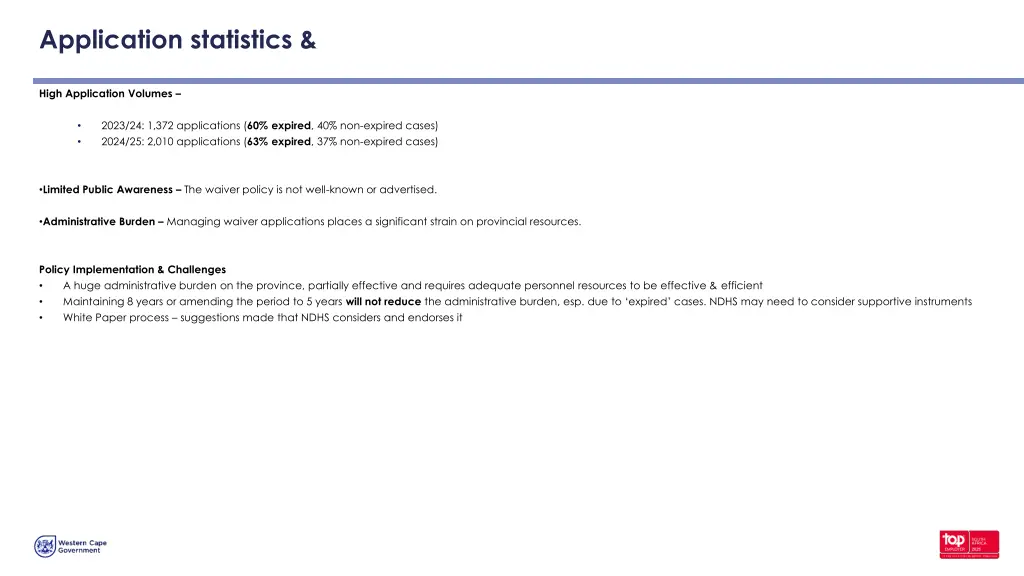 application statistics