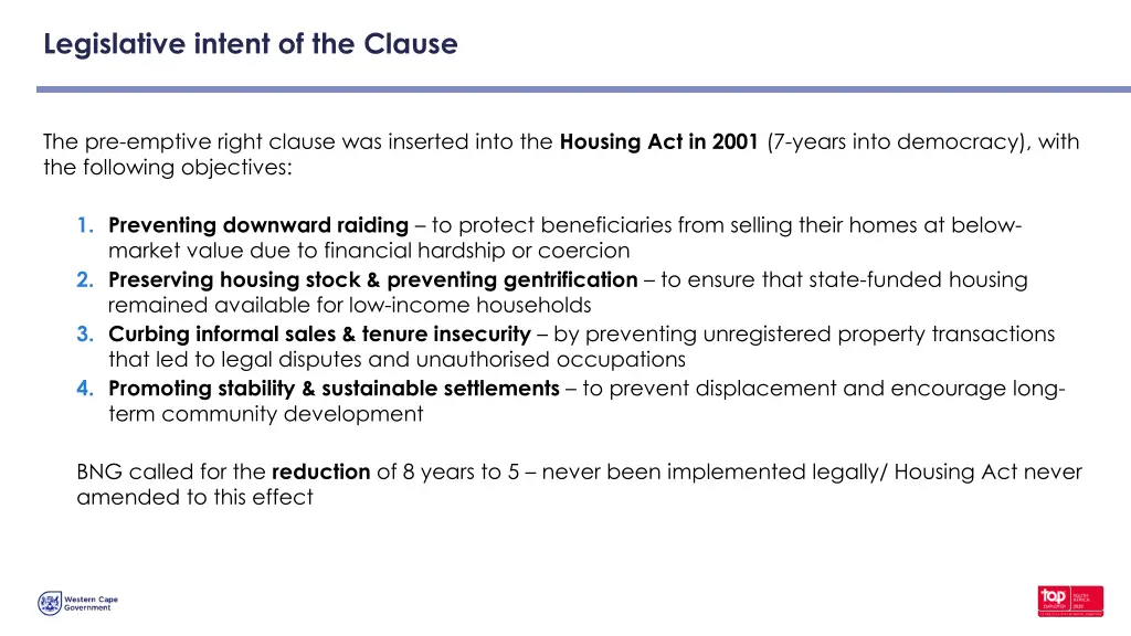 legislative intent of the clause