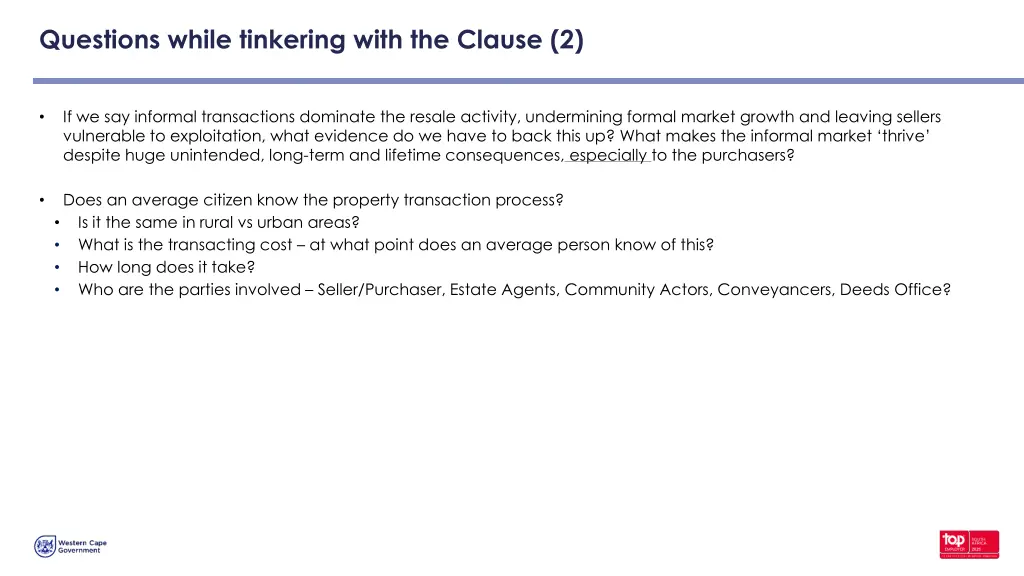 questions while tinkering with the clause 2