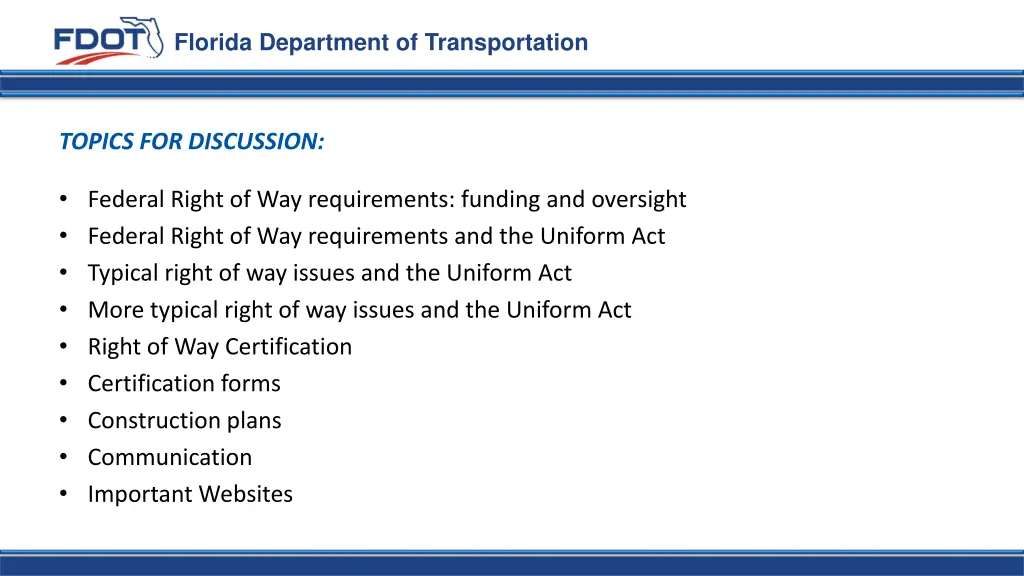 florida department of transportation 1
